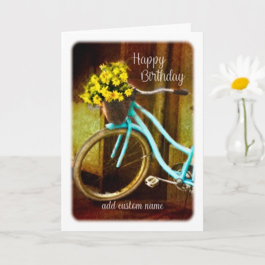 友人ピンクかわいらしフラワーアートのハッピーバースデー カード (小さな植物)