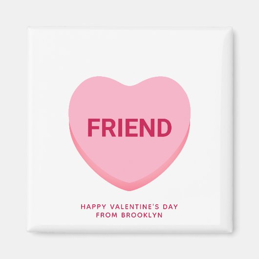 友人ピンクの会話ハートバレンタイン記念品 マグネット (正面)