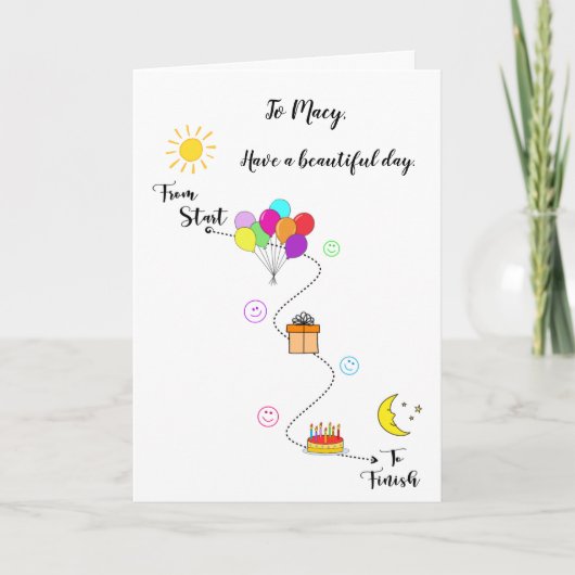 友人ファミリ名の追加ハッピーバースデーカード カード (正面)