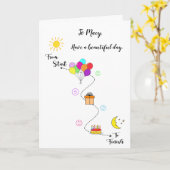 友人ファミリ名の追加ハッピーバースデーカード カード (黄色い花)