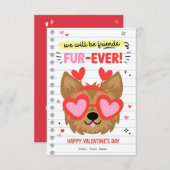 友人ファーエバードッグ子供の教室バレンタインカード 招待状 (正面/裏面)