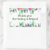 友人フローラgirlfriends bffありがとう 長方形シール (バッグ)
