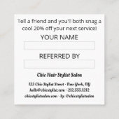 友人レトロ電話紹介カードを参照する スクエア名刺 (裏面)