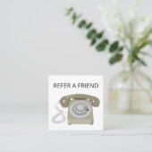 友人レトロ電話紹介カードを参照する スクエア名刺 (スタンド正面)