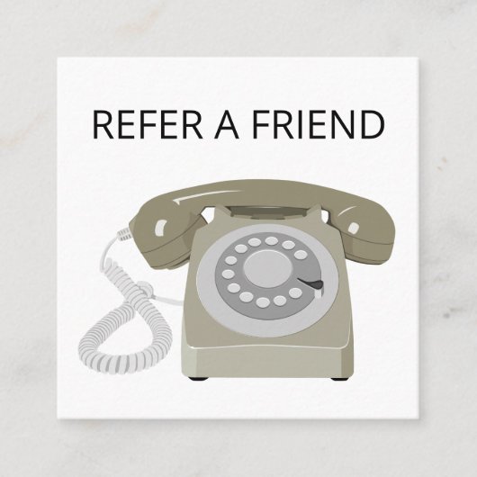 友人レトロ電話紹介カードを参照する スクエア名刺 (正面)