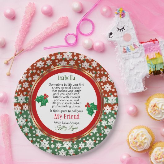 友人与え等へのクリスマスギフトの御馳走 ペーパープレート (パーティー)