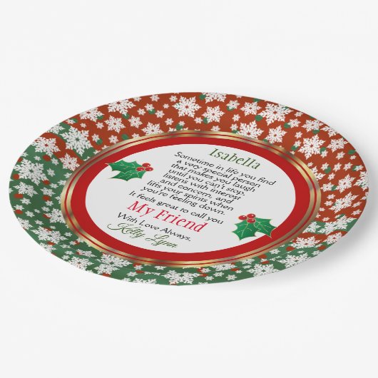 友人与え等へのクリスマスギフトの御馳走 ペーパープレート (アングル)