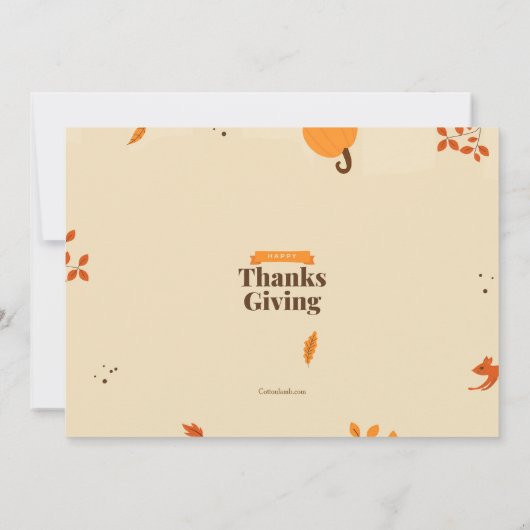 友人写真感謝祭招待状 招待状 (裏面)