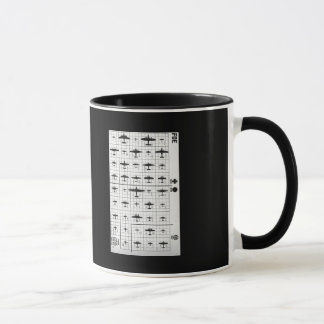 友人及び敵WWIIの航空機のシルエット マグカップ