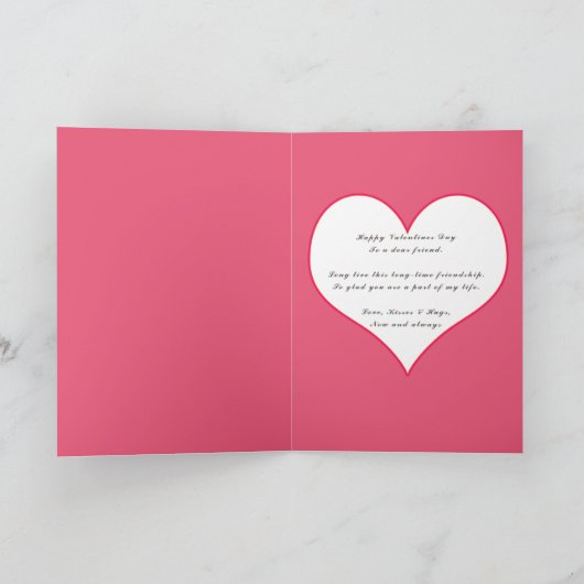 友人友情のためのバレンタイン、常の友人 シーズンカード (内部)