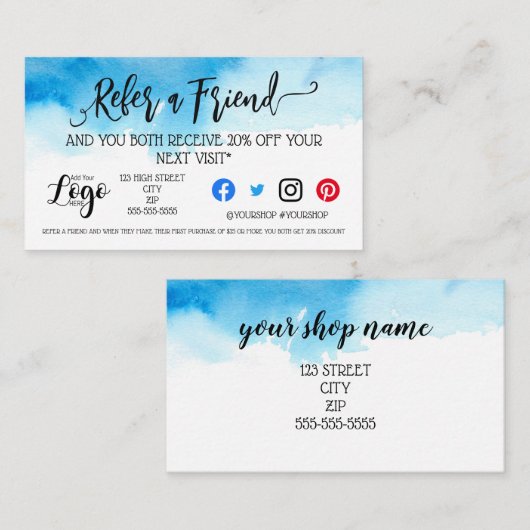 友人向けマーケティング割引販売 紹介カード (正面/裏面)