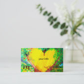 友人向け黄色ハート名刺 名刺 (スタンド正面)