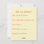 友人寄りディナー招待状|ひまわり シーズンカード (裏面)