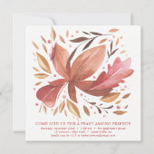 友人寄りディナー招待状|喜ばしい葉 招待状 (正面)