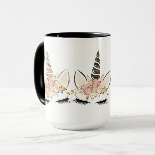 友人最高のギフト2つのユニコーン水の色マグカップ マグカップ (正面左)