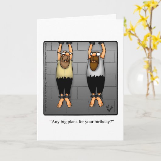 友人用おもしろい誕生日ユーモアカード カード (黄色い花)