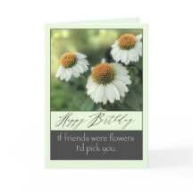 友人白かわいらし花ハッピーバースデー