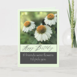 友人白かわいらし花ハッピーバースデー カード