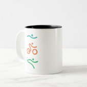 友人素晴らしや家族のためのトライアスロンのギフト… ツートーンマグカップ (正面左)
