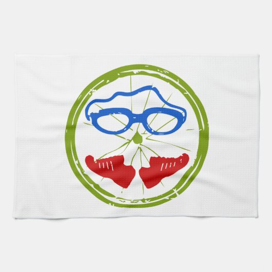 友人素晴らしや家族のためのトライアスロンの贈り物 キッチンタオル (横)