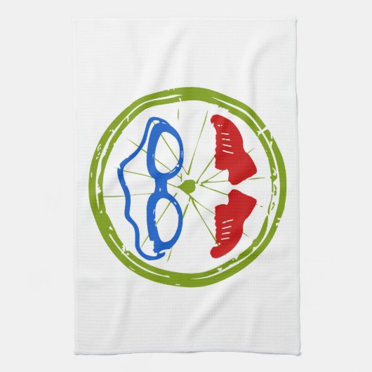 友人素晴らしや家族のためのトライアスロンの贈り物 キッチンタオル (縦)