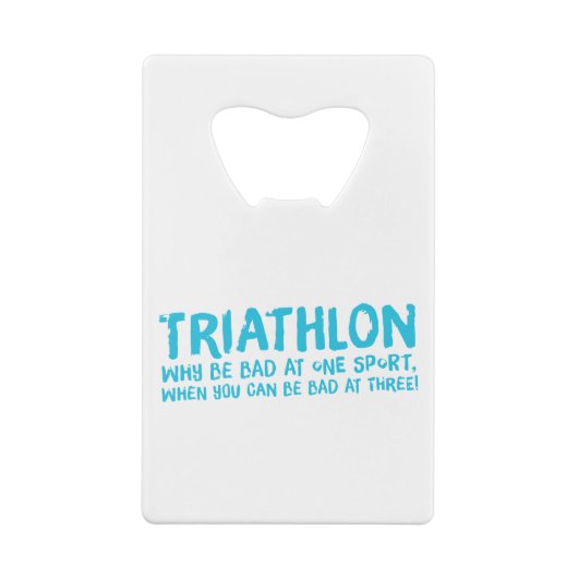 友人素晴らしや家族のためのトライアスロンの贈り物 クレジットカード栓抜き (裏面)