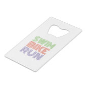 友人素晴らしや家族のためのトライアスロンの贈り物 クレジットカード栓抜き (裏面アングル)