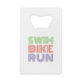 友人素晴らしや家族のためのトライアスロンの贈り物 クレジットカード栓抜き (裏面)