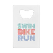 友人素晴らしや家族のためのトライアスロンの贈り物 クレジットカード栓抜き (裏面)