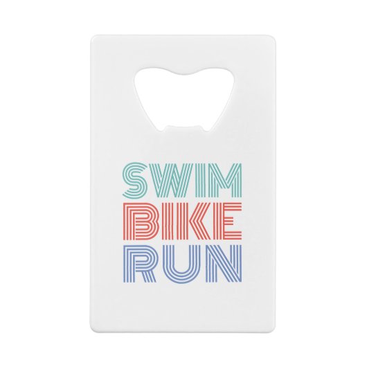 友人素晴らしや家族のためのトライアスロンの贈り物 クレジットカード栓抜き (裏面)