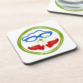 友人素晴らしや家族のためのトライアスロンの贈り物 コースター (左側)