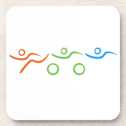 友人素晴らしや家族のためのトライアスロンの贈り物 コースター (正面)