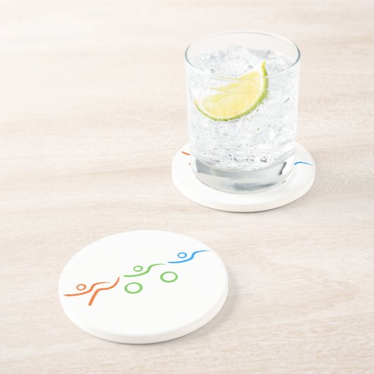 友人素晴らしや家族のためのトライアスロンの贈り物 コースター (側面)