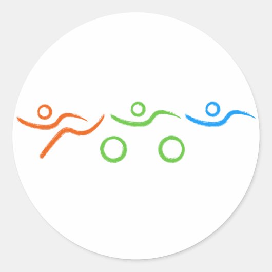 友人素晴らしや家族のためのトライアスロンの贈り物 ラウンドシール (正面)