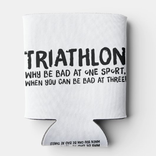 友人素晴らしや家族のためのトライアスロンの贈り物 缶クーラー (裏面)