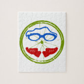 友人素晴らしや家族Jのためのトライアスロンの贈り物 ジグソーパズル (縦)