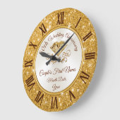 友人結婚50周年記念品 ラージ壁時計 (傾斜)