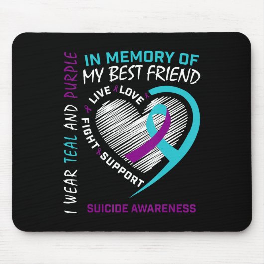 友人自殺最高の認識度Pの記憶の中のハート マウスパッド (正面)