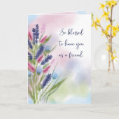 友人賛美の考え宗教のかわいらし カード (黄色い花)