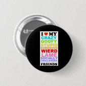 友人黒い 缶バッジ (正面&裏面)