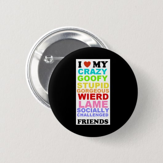 友人黒い 缶バッジ (正面&裏面)