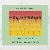 友人、かわいい、熱帯の夕日 スパークリングワインラベル (シングルラベル)