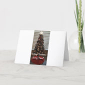 友人、クリスマス折り畳みグリーティングカード カード (正面)