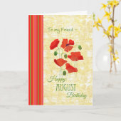 友人、ケシのための威厳があるなバースデー・カード カード (黄色い花)