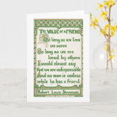 友人-ロバート・ルイス・スティーヴンソンの価値 カード (黄色い花)