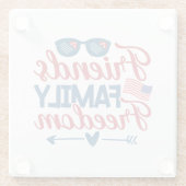 友人、家族と自由 ガラスコースター (裏面)