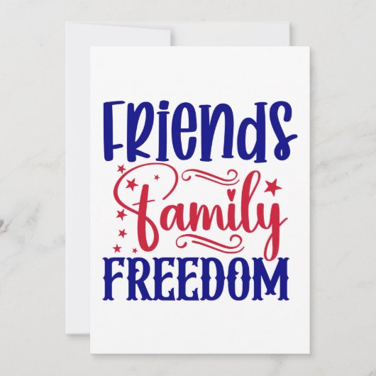 友人、家族、自由 招待状 (正面)