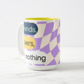 友人、恋人、または何も | コーヒーマグ引用文 ツートーンマグカップ (正面左)