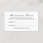 友人/紹介の最小主義の名刺を参照して下さい 紹介カード (裏面)