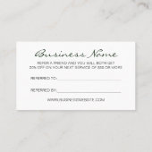 友人/紹介の花の名刺を参照して下さい 紹介カード (裏面)